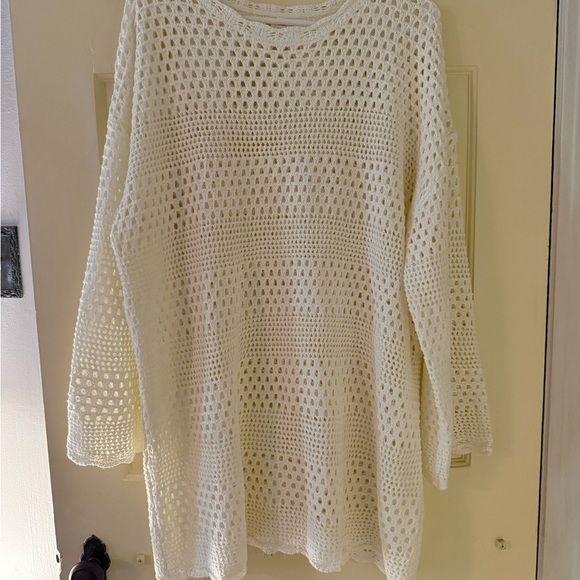 Amazon Cream Knit Swim Coverup - Picture 1 of 3